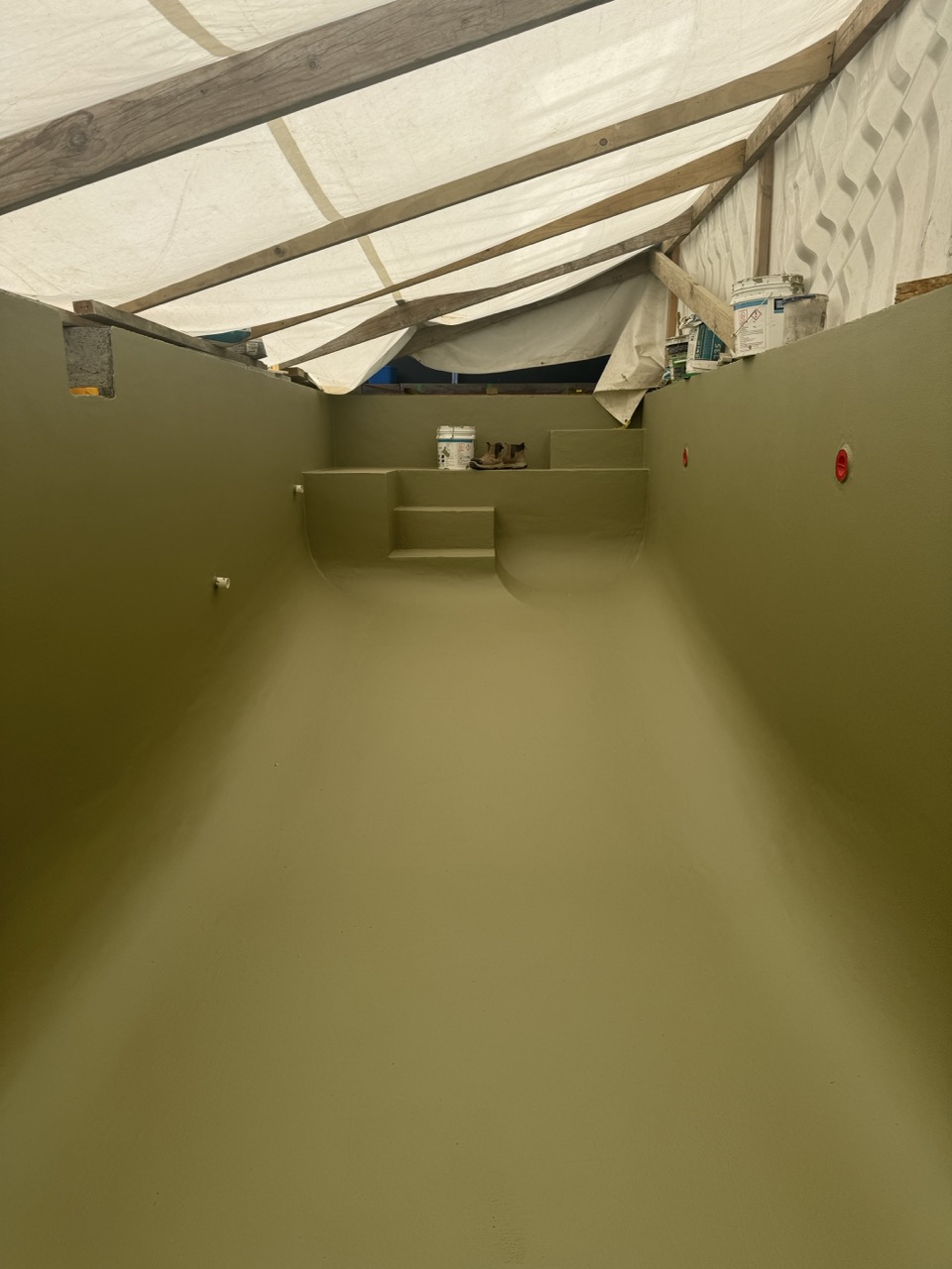 Master-grade concrete pool rendering and waterproofing for a luxury build in Christchurch